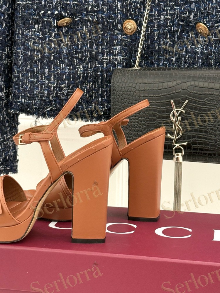 GUCCI MARMONT DOUBLE G QUILTED LEATHER PLATFORM BLOCK HEEL ANKLE STRAP SANDALS