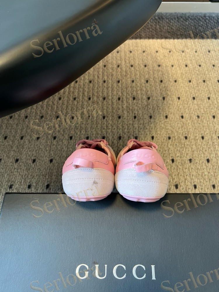 GUCCI SUEDE & LEATHER LOW TOP LACE-UP SNEAKERS