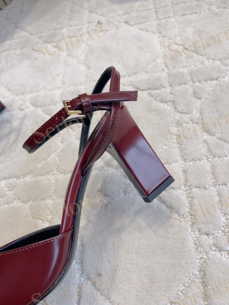 GUCCI HORSEBIT LEATHER SQUARE TOE ANKLE STRAP STILETTO SANDALS