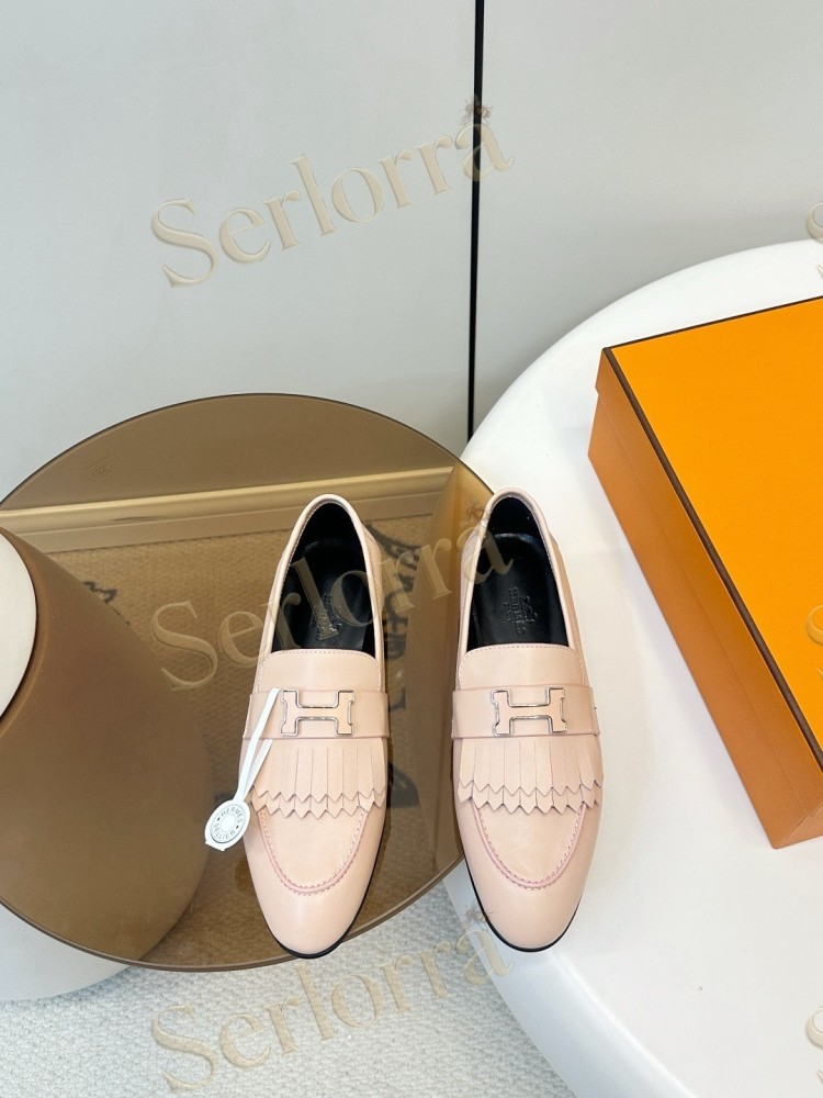 HERMÈS ROYAL FRINGED H BUCKLE LOAFERS