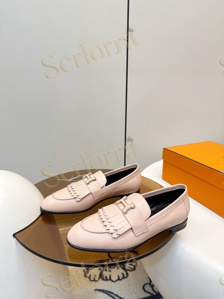HERMÈS ROYAL FRINGED H BUCKLE LOAFERS