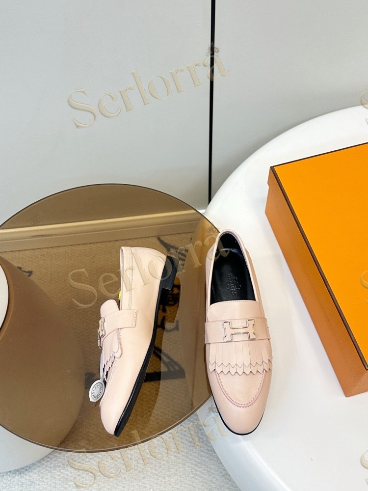 HERMÈS ROYAL FRINGED H BUCKLE LOAFERS
