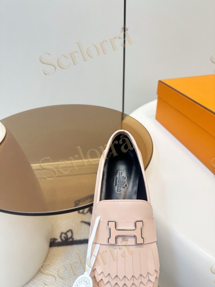 HERMÈS ROYAL FRINGED H BUCKLE LOAFERS