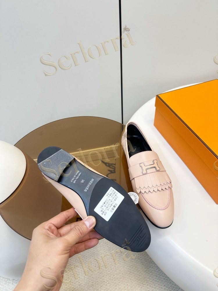 HERMÈS ROYAL FRINGED H BUCKLE LOAFERS