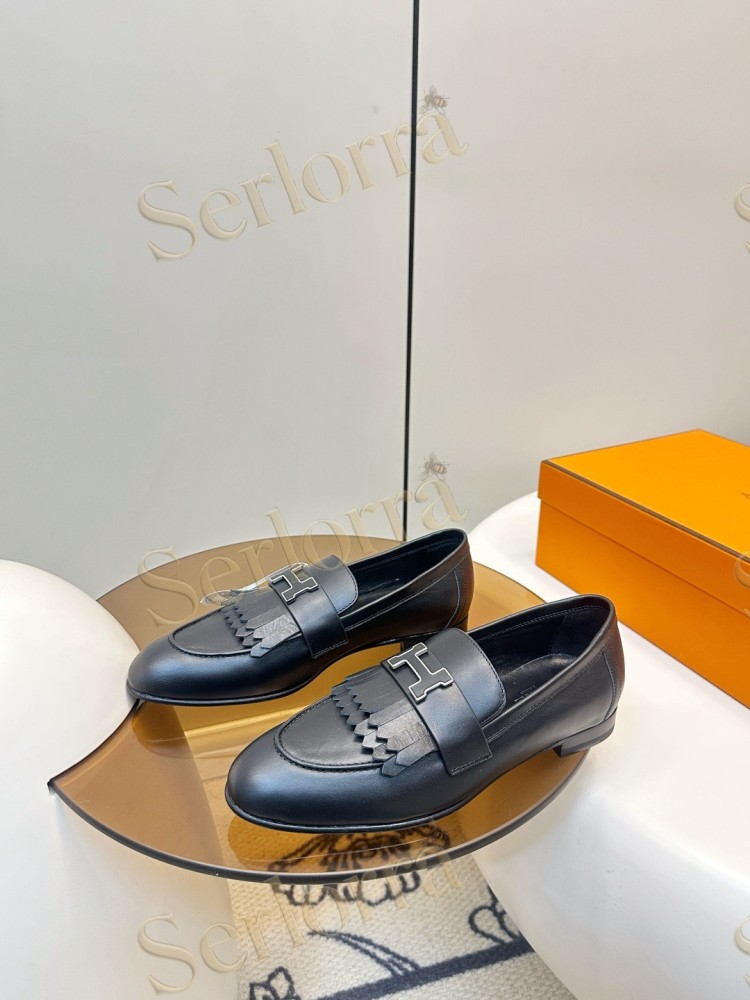 HERMÈS ROYAL FRINGED H BUCKLE LOAFERS