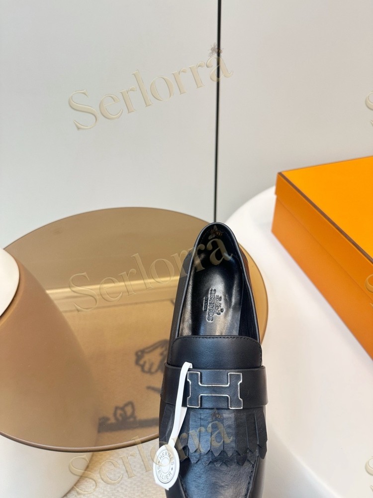 HERMÈS ROYAL FRINGED H BUCKLE LOAFERS