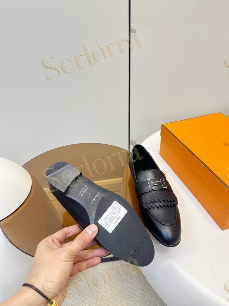 HERMÈS ROYAL FRINGED H BUCKLE LOAFERS
