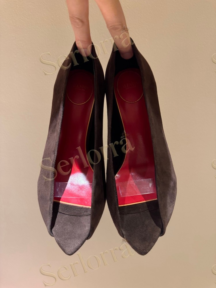 VALENTINO GARAVANI VLOGO SIGNATURE PATENT‑LEATHER SLINGBACK PUMPS 80MM