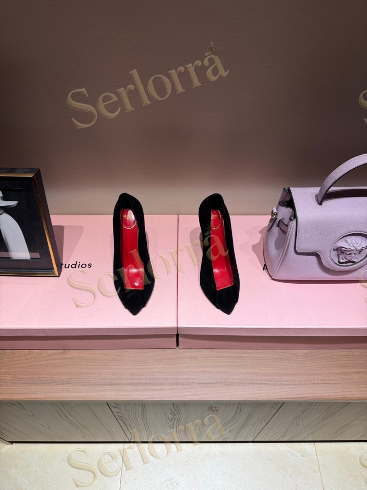 VALENTINO GARAVANI VLOGO SIGNATURE PATENT‑LEATHER SLINGBACK PUMPS 80MM