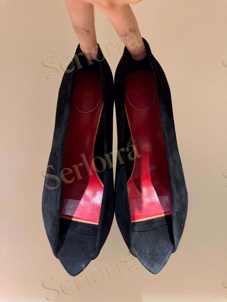 VALENTINO GARAVANI VLOGO SIGNATURE PATENT‑LEATHER SLINGBACK PUMPS 80MM