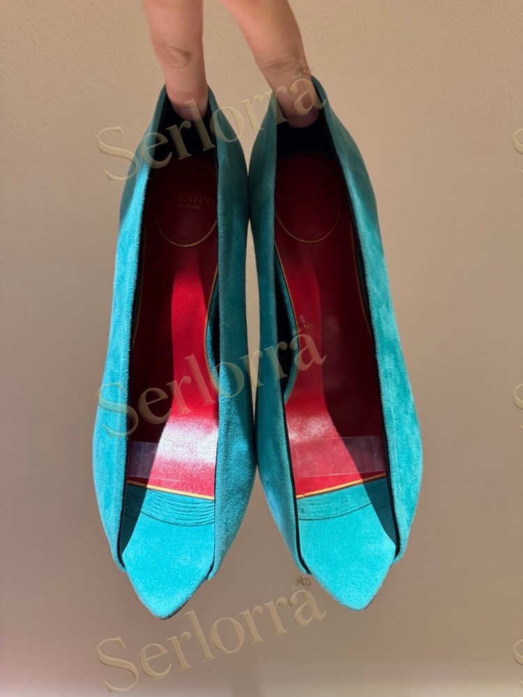 VALENTINO GARAVANI VLOGO SIGNATURE PATENT‑LEATHER SLINGBACK PUMPS 80MM