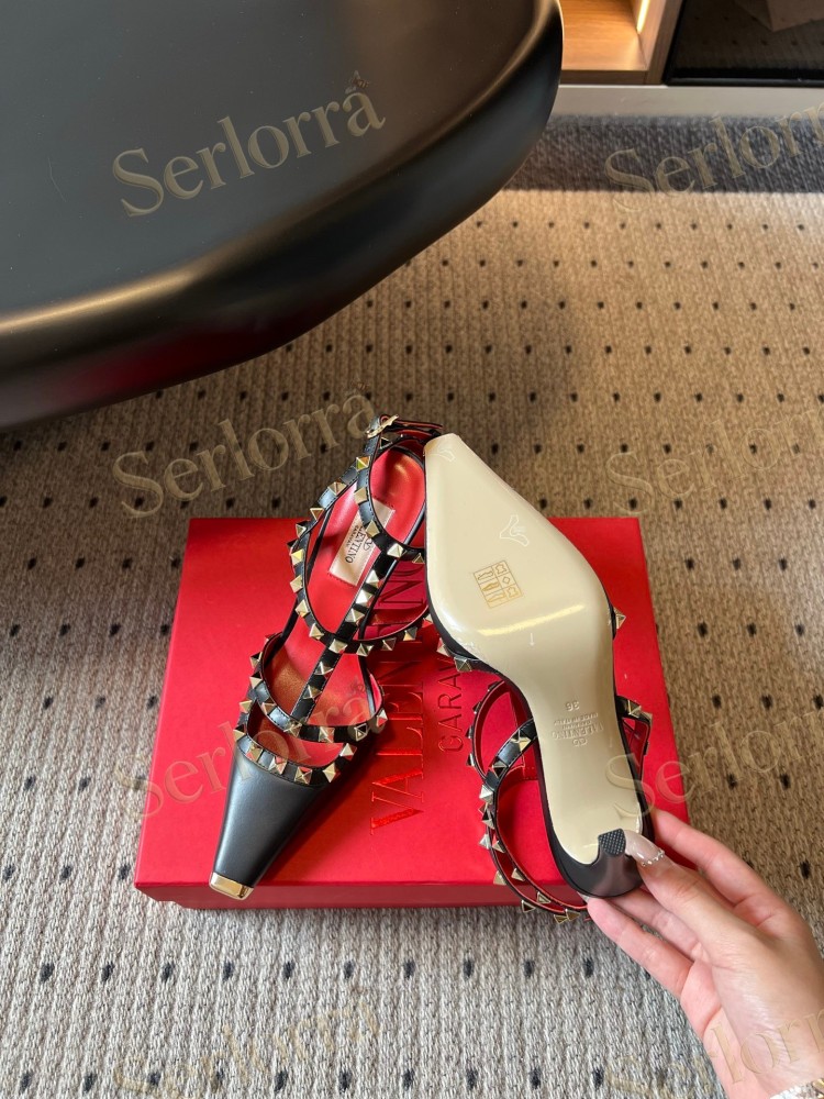 VALENTINO GARAVANI SUEDE ROCKSTUD CAGED ANKLE-STRAP STILETTO PUMPS
