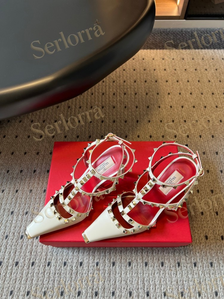 VALENTINO GARAVANI SUEDE ROCKSTUD CAGED ANKLE-STRAP STILETTO PUMPS