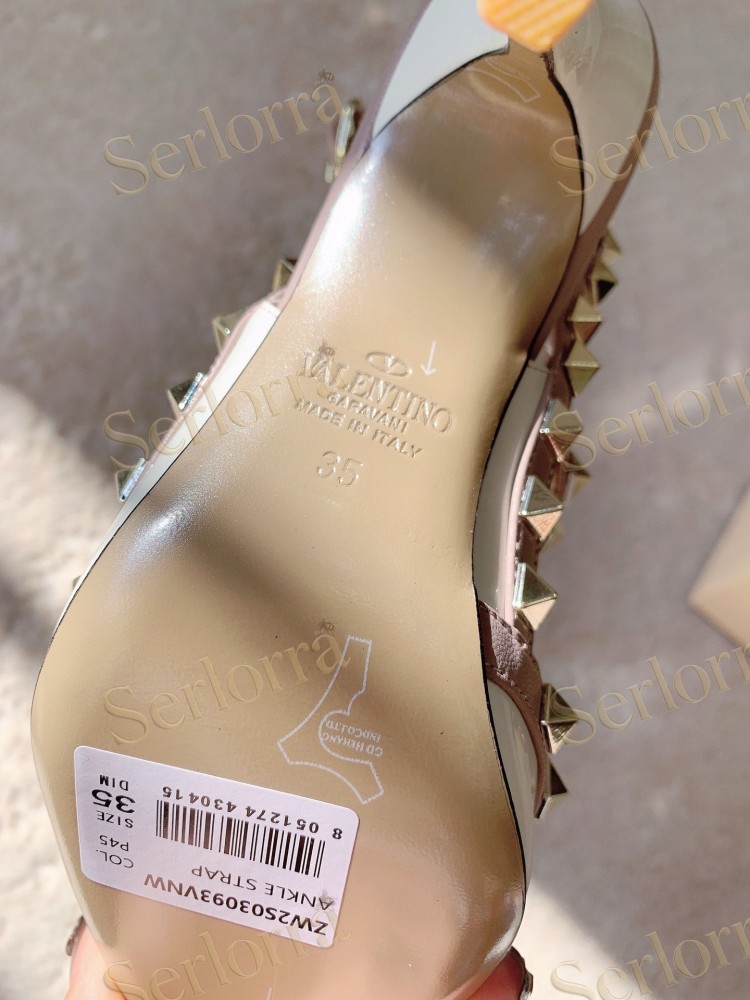 VALENTINO GARAVANI ROCKSTUD ANKLE STRAP POINTED‑TOE HIGH‑HEEL SANDALS