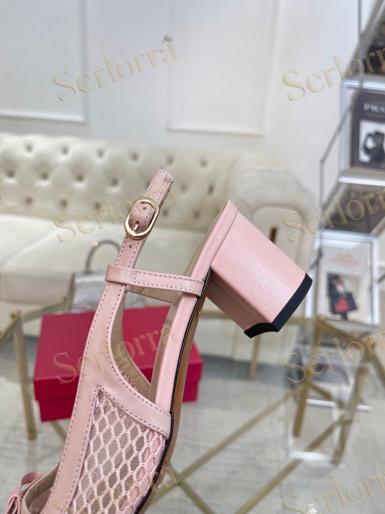 VALENTINO GARAVANI VALET DU ROI MESH AND KIDSKIN SLINGBACK PUMPS