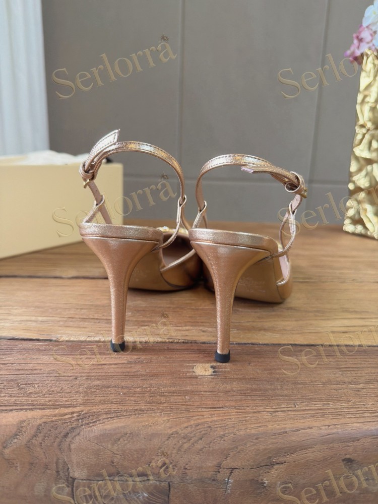 VALENTINO GARAVANI VLOGO SIGNATURE PATENT‑LEATHER SLINGBACK PUMPS