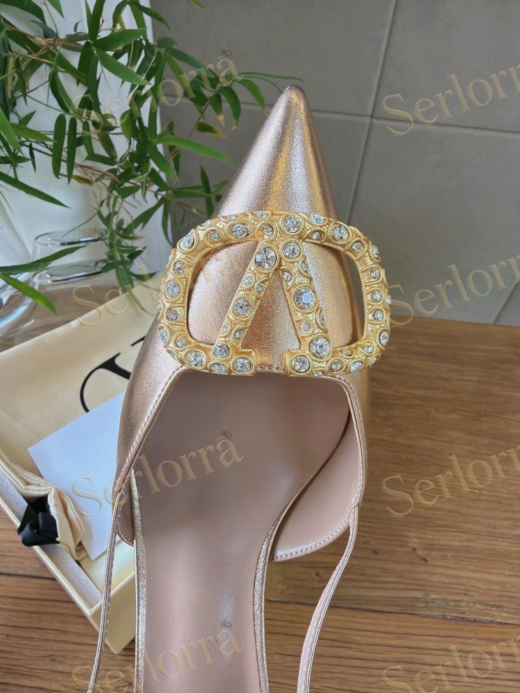 VALENTINO GARAVANI VLOGO SIGNATURE PATENT‑LEATHER SLINGBACK PUMPS