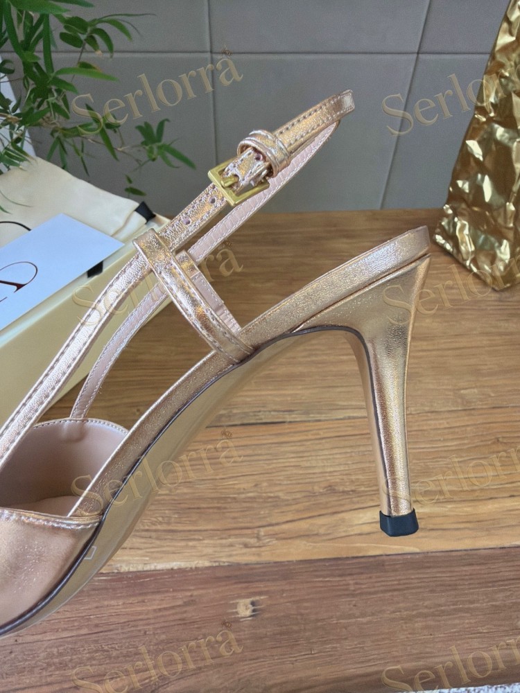 VALENTINO GARAVANI VLOGO SIGNATURE PATENT‑LEATHER SLINGBACK PUMPS