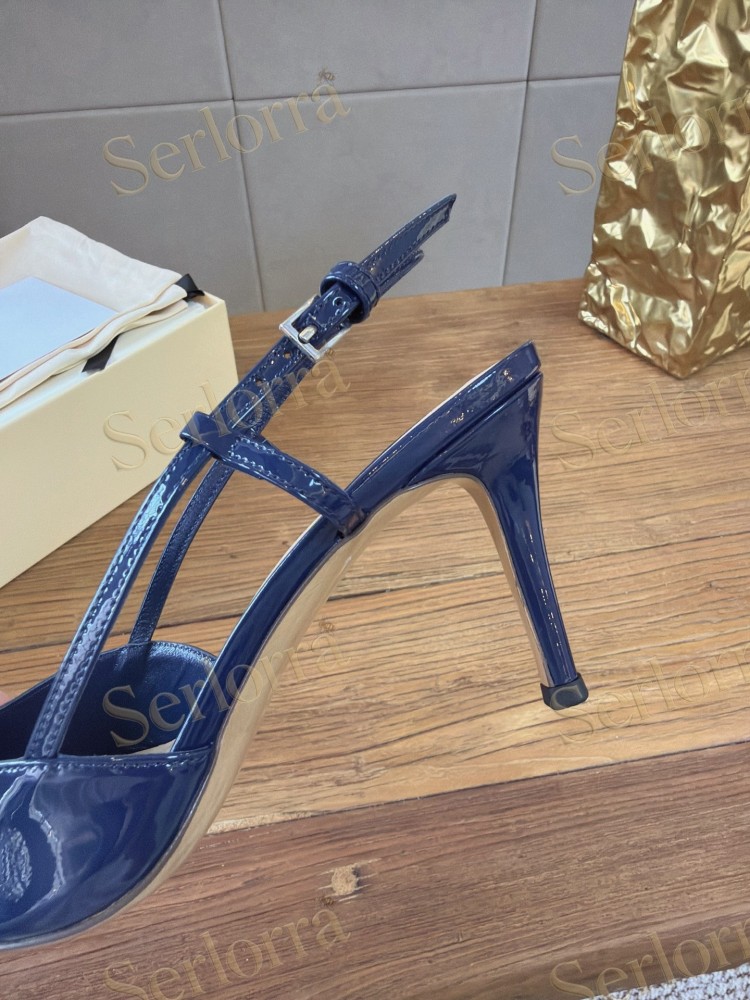 VALENTINO GARAVANI VLOGO SIGNATURE PATENT‑LEATHER SLINGBACK PUMPS