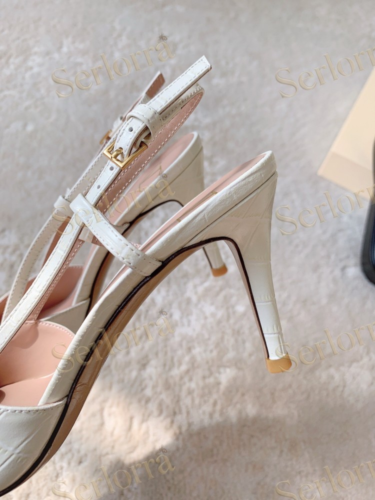 VALENTINO BURGUNDY CROC‑EFFECT LEATHER V‑LOGO SLINGBACK STILETTO PUMPS