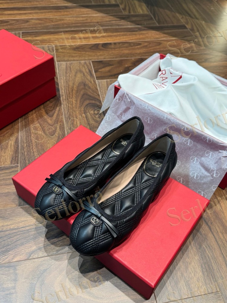 VALENTINO QUILTIE 67 LAMBSKIN BALLERINA FLATS