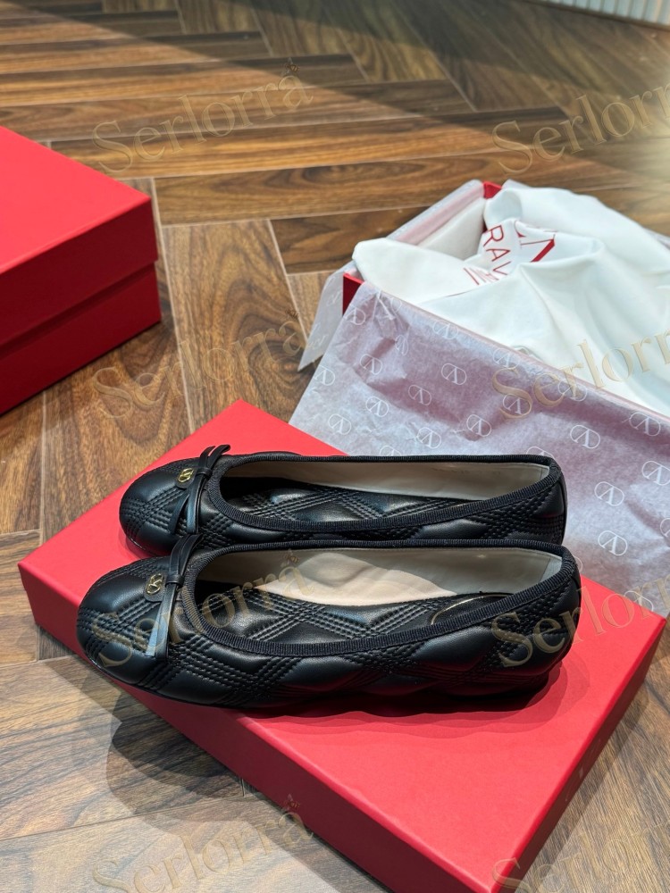 VALENTINO QUILTIE 67 LAMBSKIN BALLERINA FLATS