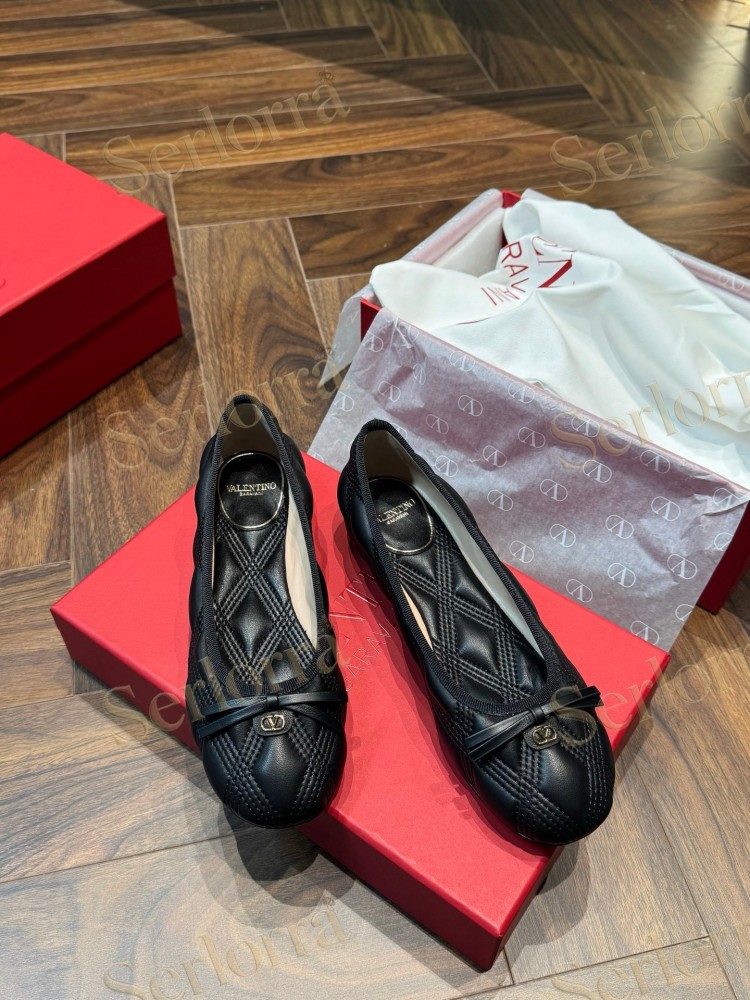 VALENTINO QUILTIE 67 LAMBSKIN BALLERINA FLATS