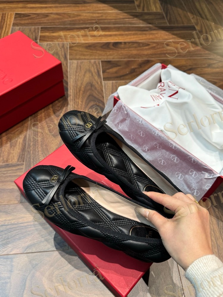 VALENTINO QUILTIE 67 LAMBSKIN BALLERINA FLATS