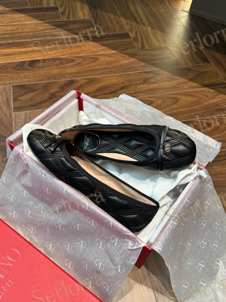 VALENTINO QUILTIE 67 LAMBSKIN BALLERINA FLATS