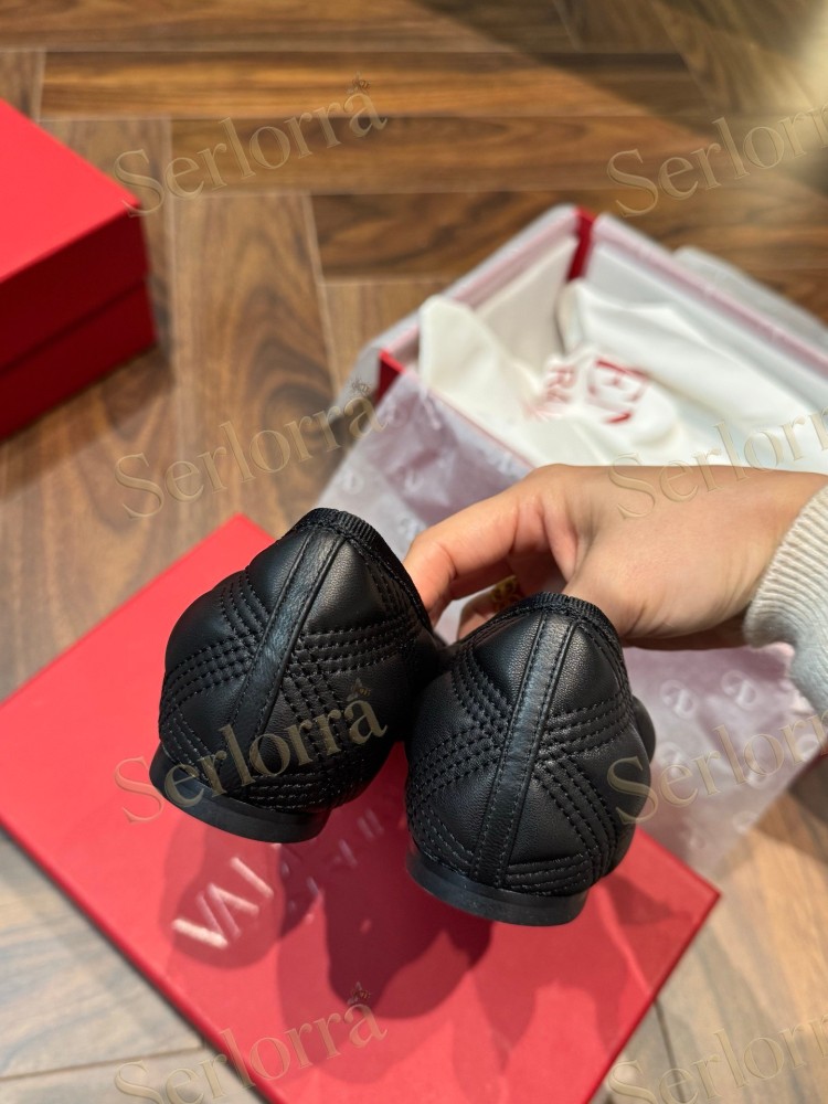 VALENTINO QUILTIE 67 LAMBSKIN BALLERINA FLATS
