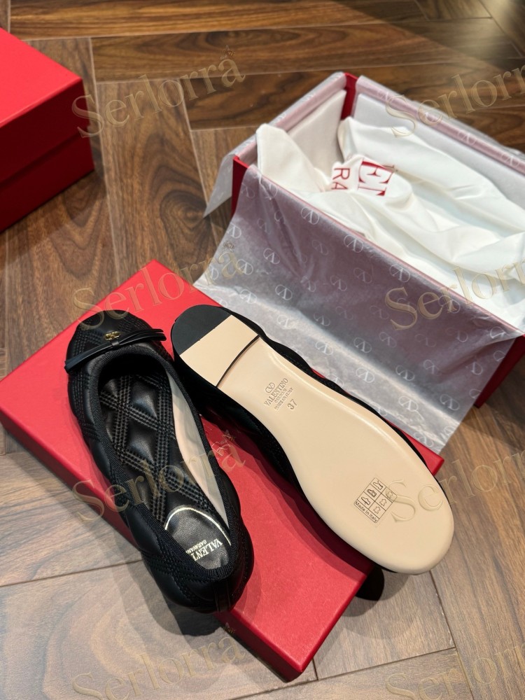VALENTINO QUILTIE 67 LAMBSKIN BALLERINA FLATS