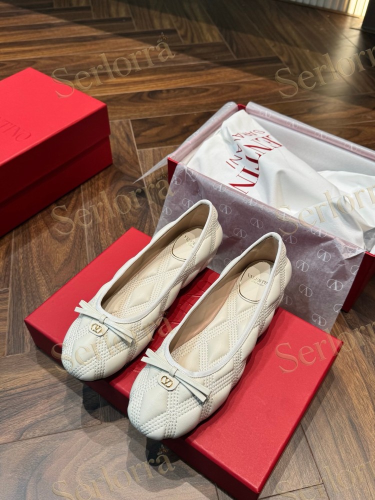 VALENTINO QUILTIE 67 LAMBSKIN BALLERINA FLATS