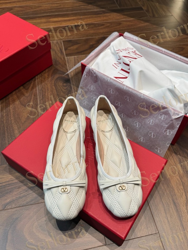 VALENTINO QUILTIE 67 LAMBSKIN BALLERINA FLATS