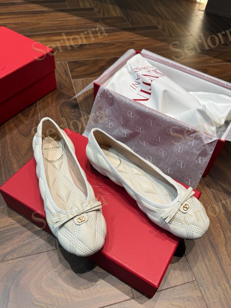 VALENTINO QUILTIE 67 LAMBSKIN BALLERINA FLATS