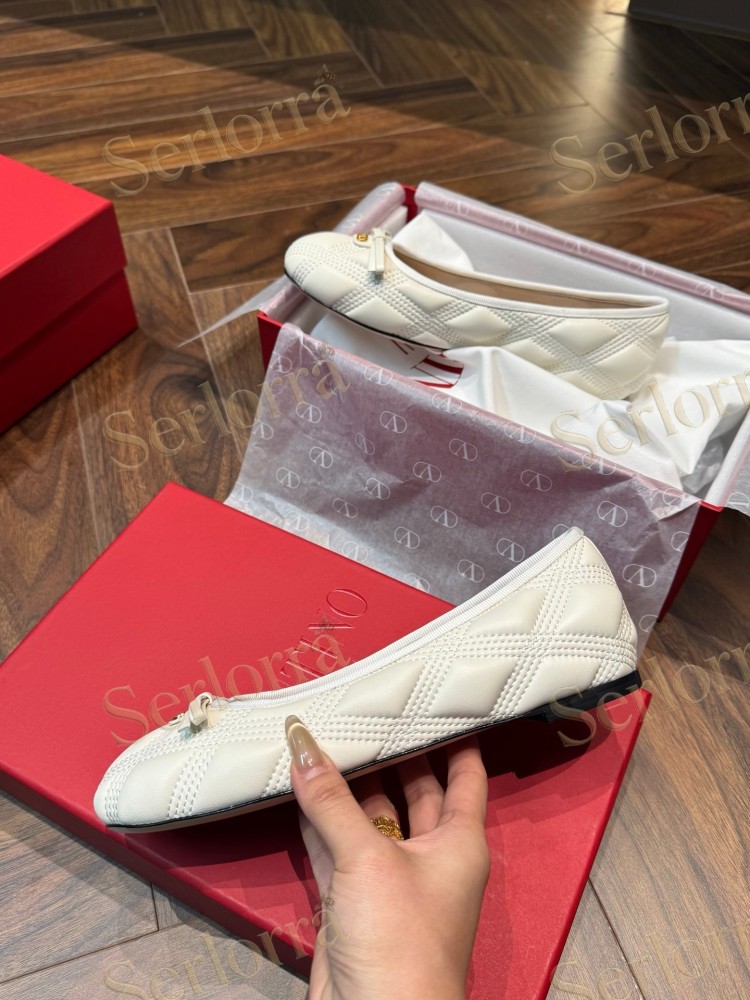 VALENTINO QUILTIE 67 LAMBSKIN BALLERINA FLATS