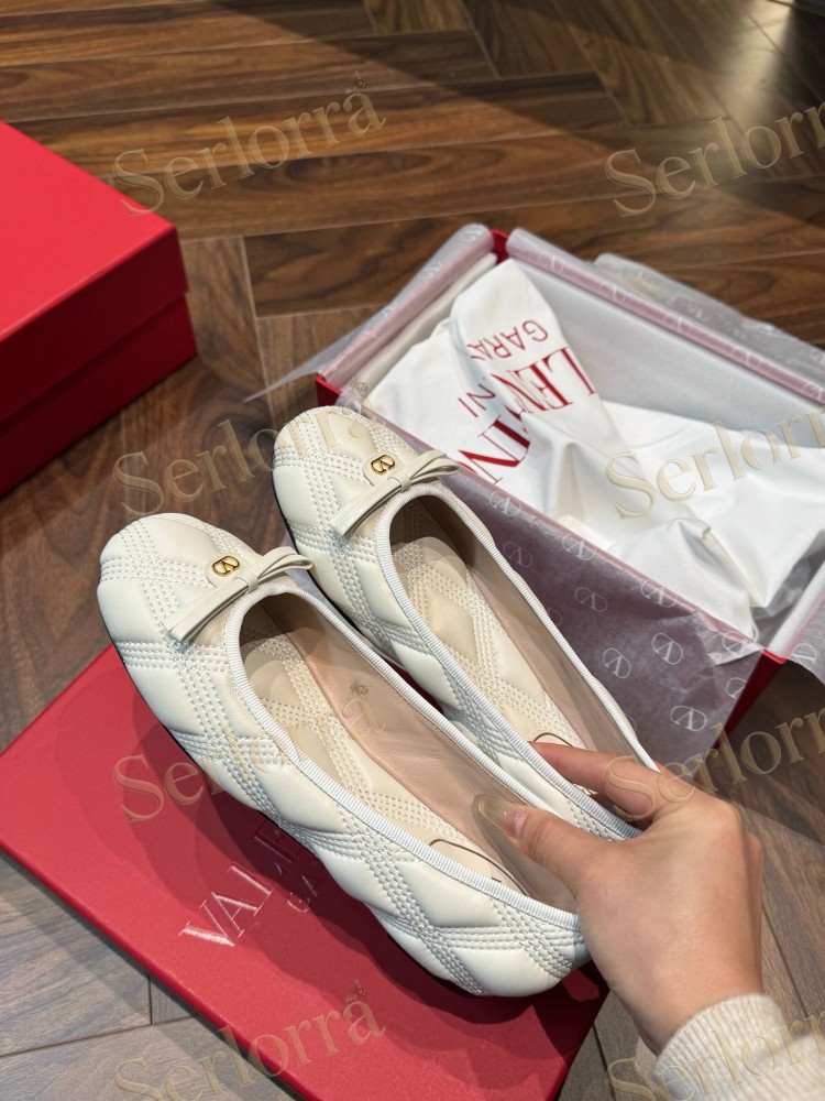 VALENTINO QUILTIE 67 LAMBSKIN BALLERINA FLATS