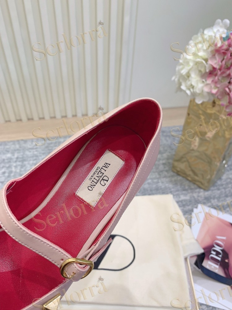 VALENTINO GARAVANI LEATHER ROMAN STUD CUT‑OUT MARY JANE FLATS