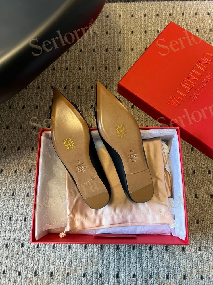 VALENTINO GARAVANI VLOGO POINT-TOE FLATS