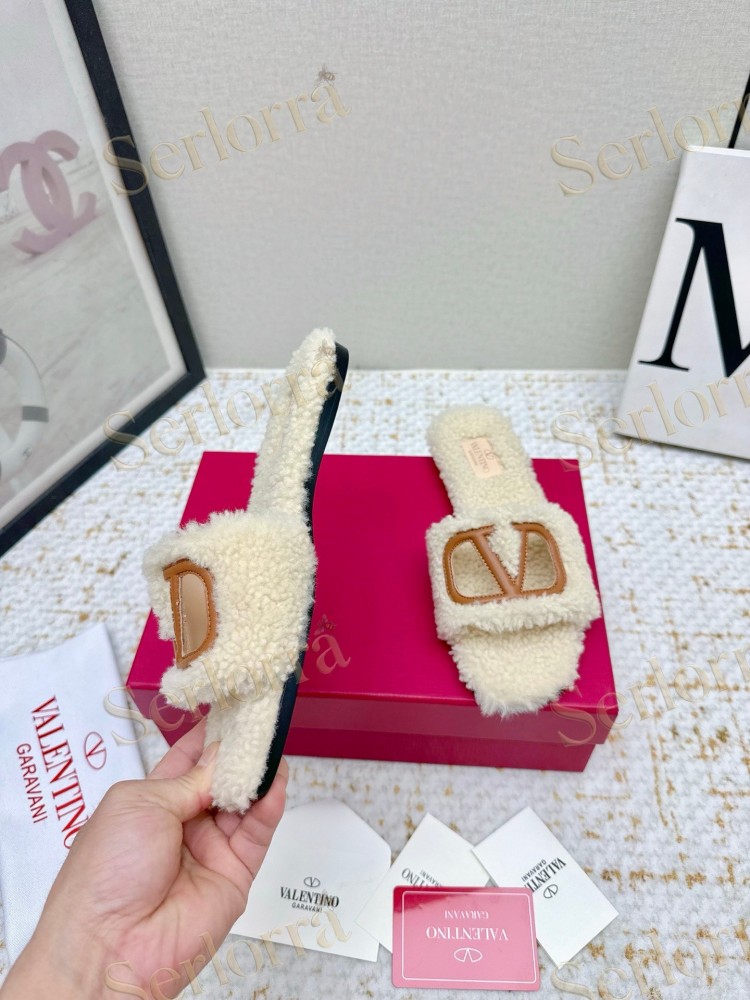 VALENTINO GARAVANI VLOGO TEDDY SLIDE SANDALS