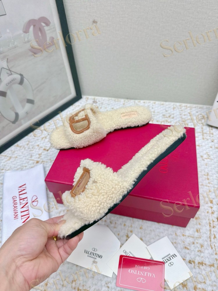 VALENTINO GARAVANI VLOGO TEDDY SLIDE SANDALS