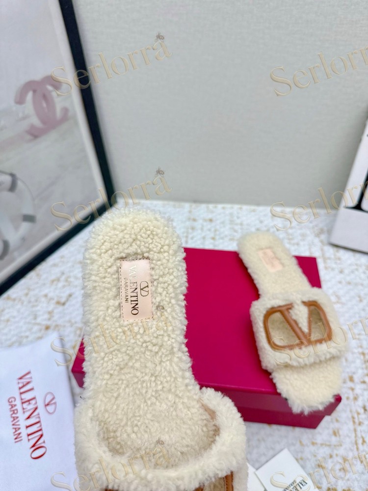 VALENTINO GARAVANI VLOGO TEDDY SLIDE SANDALS