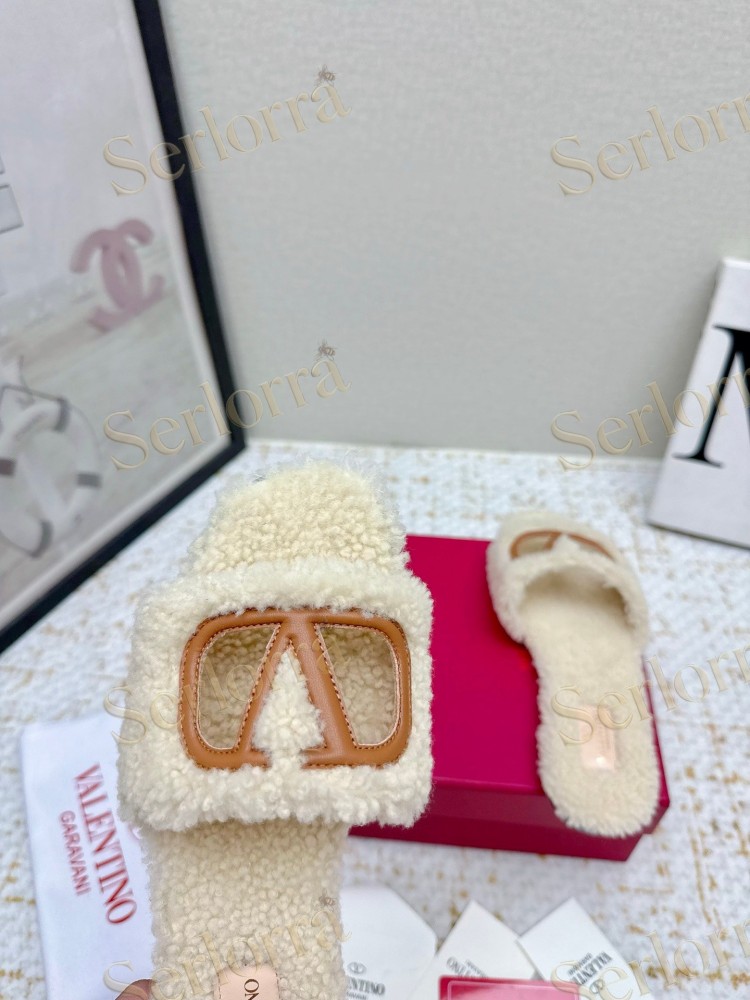 VALENTINO GARAVANI VLOGO TEDDY SLIDE SANDALS