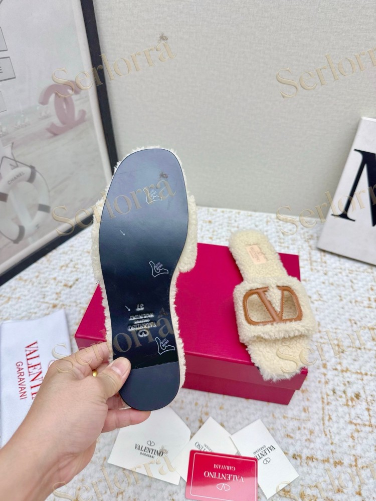 VALENTINO GARAVANI VLOGO TEDDY SLIDE SANDALS