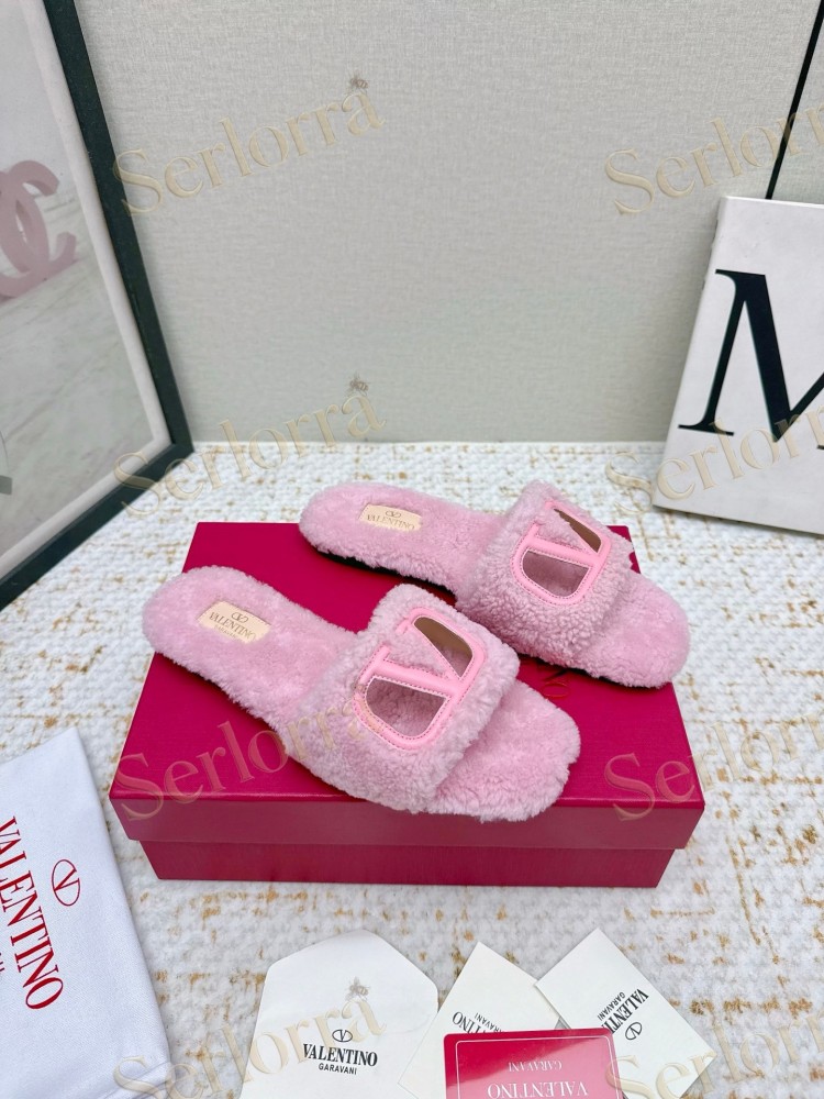 VALENTINO GARAVANI VLOGO TEDDY SLIDE SANDALS