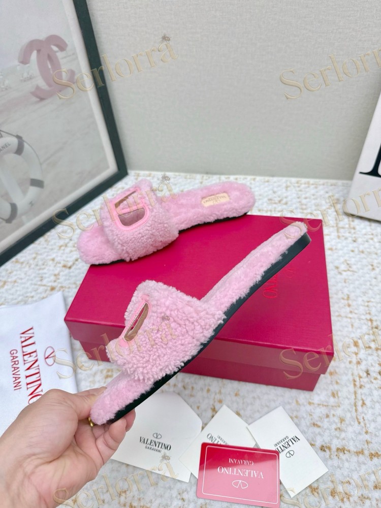VALENTINO GARAVANI VLOGO TEDDY SLIDE SANDALS
