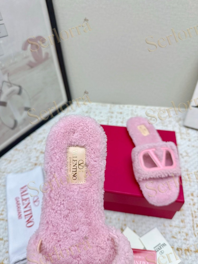 VALENTINO GARAVANI VLOGO TEDDY SLIDE SANDALS