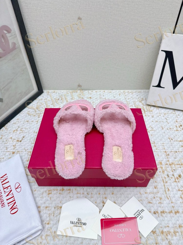 VALENTINO GARAVANI VLOGO TEDDY SLIDE SANDALS