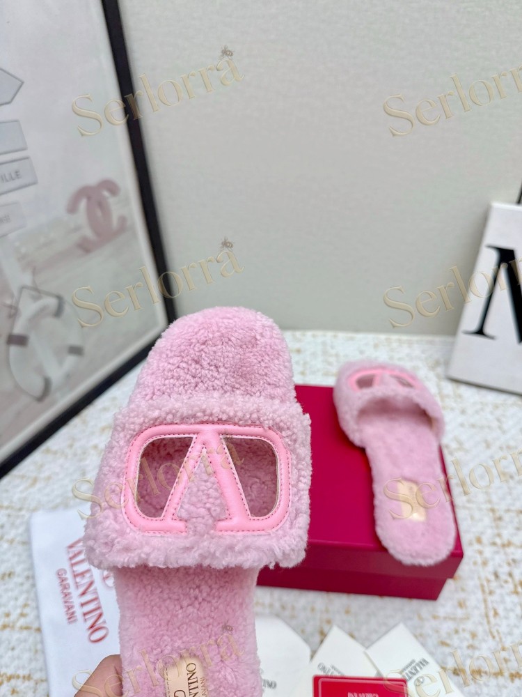 VALENTINO GARAVANI VLOGO TEDDY SLIDE SANDALS