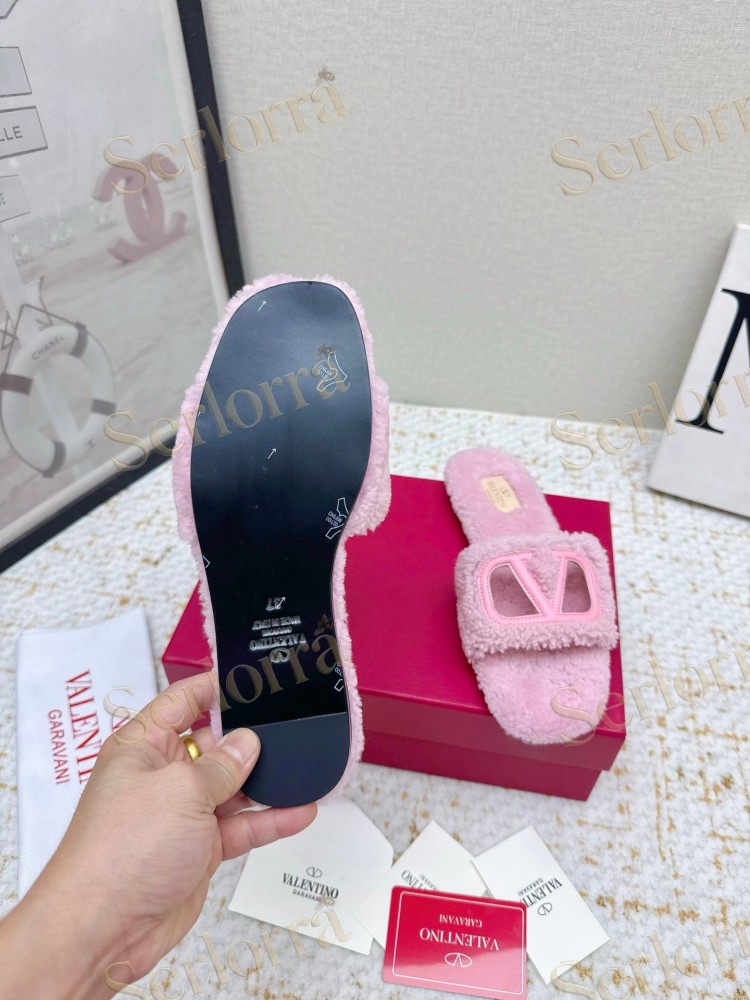 VALENTINO GARAVANI VLOGO TEDDY SLIDE SANDALS