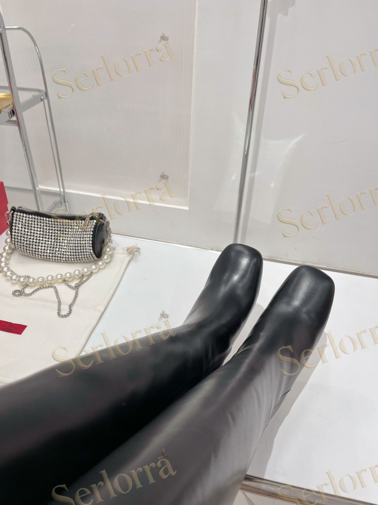 VALENTINO GARAVANI VLOGO BLOCK HEEL KNEE-HIGH BOOTS